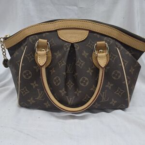 Louis Vuitton Brown Monogram Canvas Satchel with Tan Trim and Gold Hardware